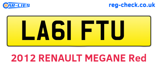 LA61FTU are the vehicle registration plates.