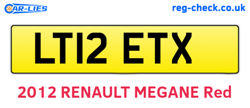 LT12ETX are the vehicle registration plates.