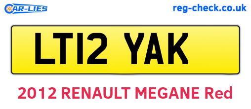 LT12YAK are the vehicle registration plates.