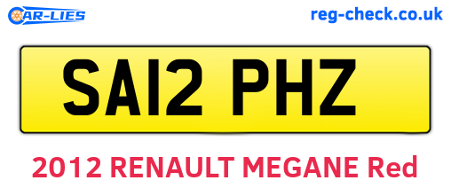 SA12PHZ are the vehicle registration plates.