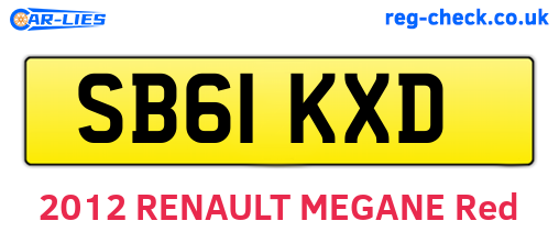 SB61KXD are the vehicle registration plates.