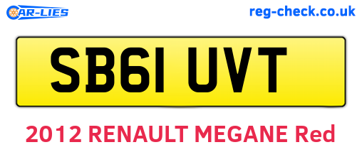 SB61UVT are the vehicle registration plates.