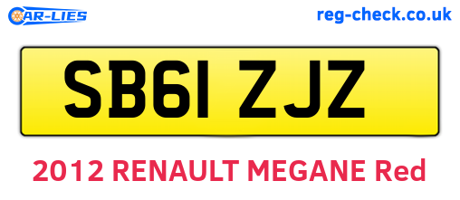 SB61ZJZ are the vehicle registration plates.