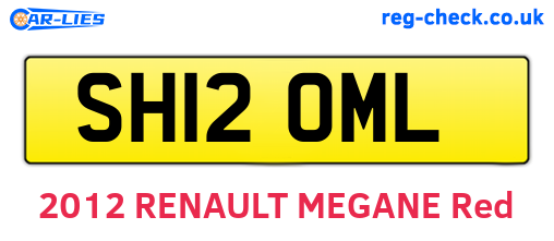 SH12OML are the vehicle registration plates.