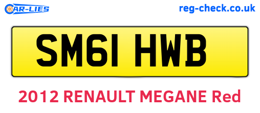 SM61HWB are the vehicle registration plates.