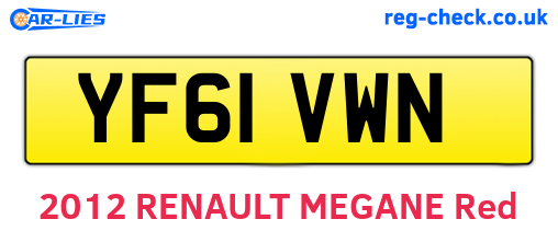 YF61VWN are the vehicle registration plates.