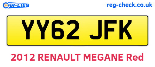 YY62JFK are the vehicle registration plates.
