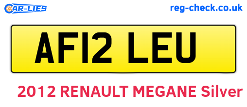 AF12LEU are the vehicle registration plates.