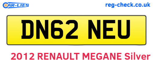 DN62NEU are the vehicle registration plates.