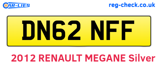 DN62NFF are the vehicle registration plates.