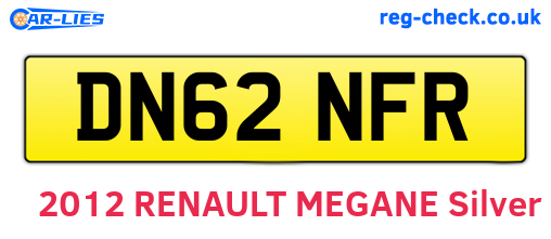 DN62NFR are the vehicle registration plates.