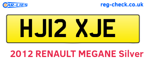 HJ12XJE are the vehicle registration plates.