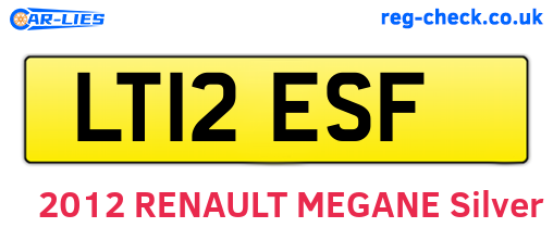 LT12ESF are the vehicle registration plates.