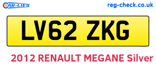 LV62ZKG are the vehicle registration plates.