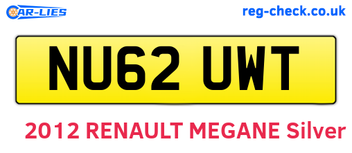 NU62UWT are the vehicle registration plates.