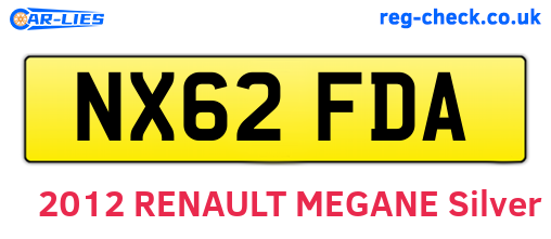 NX62FDA are the vehicle registration plates.