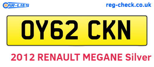 OY62CKN are the vehicle registration plates.