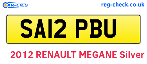 SA12PBU are the vehicle registration plates.