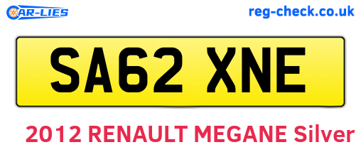 SA62XNE are the vehicle registration plates.