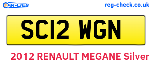 SC12WGN are the vehicle registration plates.