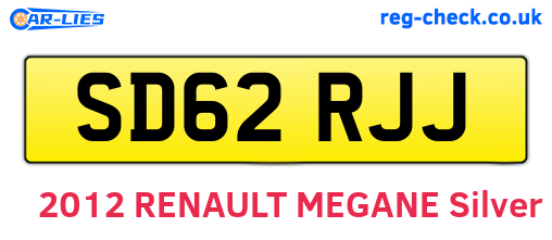 SD62RJJ are the vehicle registration plates.