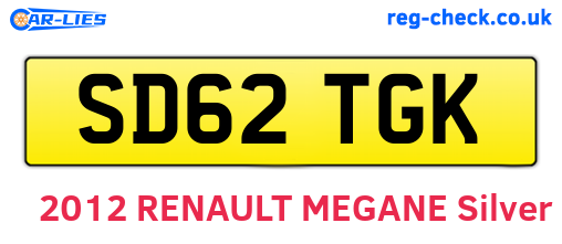SD62TGK are the vehicle registration plates.