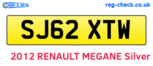 SJ62XTW are the vehicle registration plates.