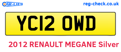 YC12OWD are the vehicle registration plates.