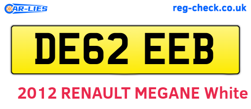 DE62EEB are the vehicle registration plates.