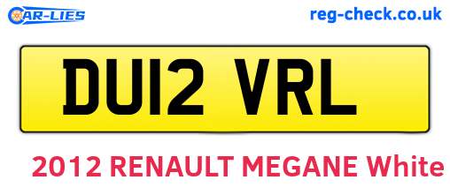 DU12VRL are the vehicle registration plates.
