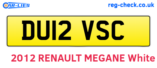 DU12VSC are the vehicle registration plates.
