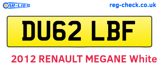 DU62LBF are the vehicle registration plates.