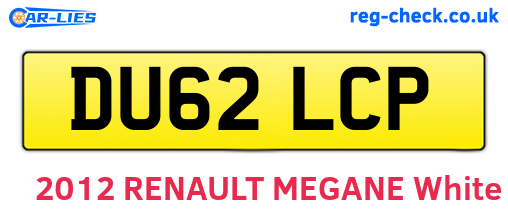 DU62LCP are the vehicle registration plates.