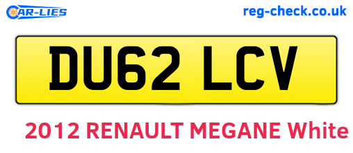 DU62LCV are the vehicle registration plates.