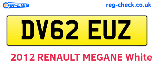 DV62EUZ are the vehicle registration plates.