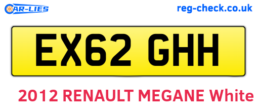 EX62GHH are the vehicle registration plates.