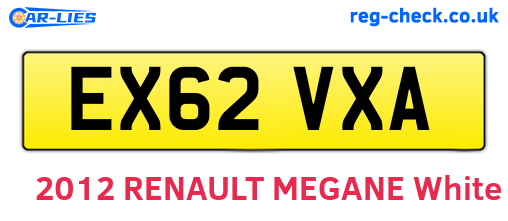 EX62VXA are the vehicle registration plates.