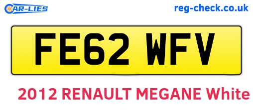 FE62WFV are the vehicle registration plates.