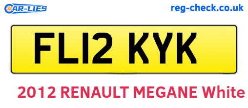 FL12KYK are the vehicle registration plates.