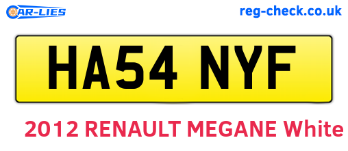 HA54NYF are the vehicle registration plates.
