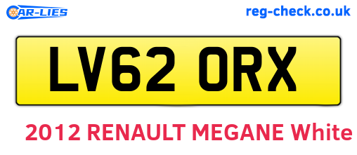 LV62ORX are the vehicle registration plates.