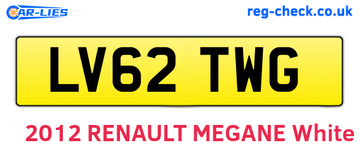LV62TWG are the vehicle registration plates.