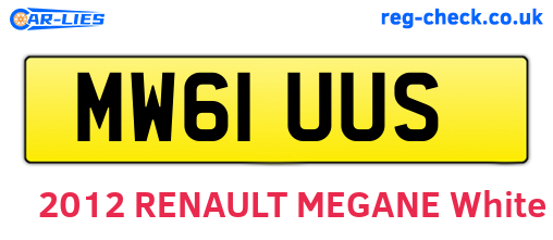 MW61UUS are the vehicle registration plates.