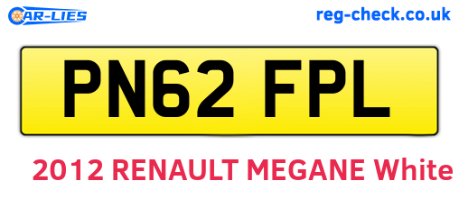PN62FPL are the vehicle registration plates.