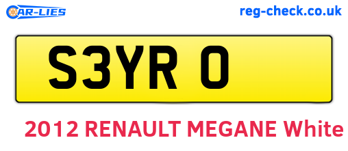 S3YRO are the vehicle registration plates.