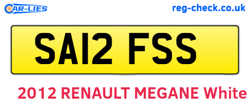 SA12FSS are the vehicle registration plates.