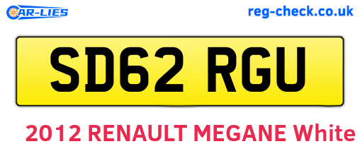 SD62RGU are the vehicle registration plates.