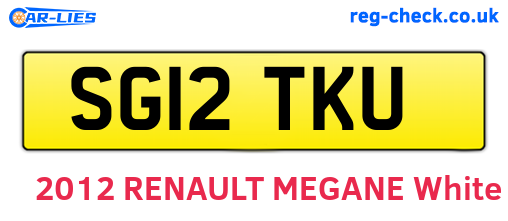 SG12TKU are the vehicle registration plates.