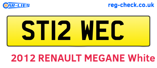 ST12WEC are the vehicle registration plates.