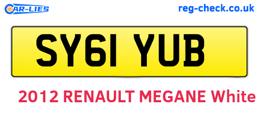 SY61YUB are the vehicle registration plates.